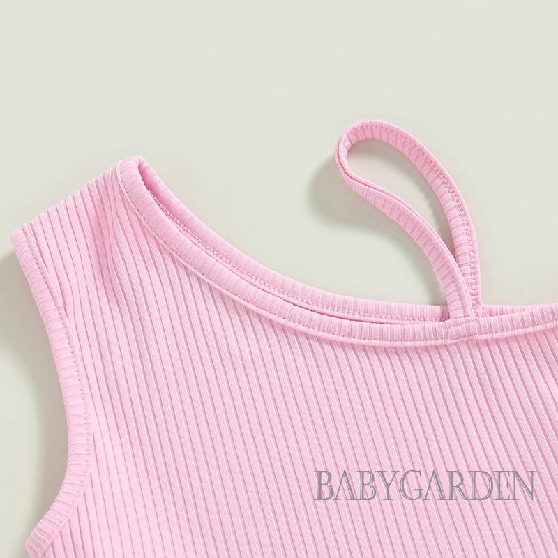 Bộ Áo Dệt Kim Sát Nách + Chân Váy Hoa Chữ A Cho Bé Gái 2-7 Tuổi