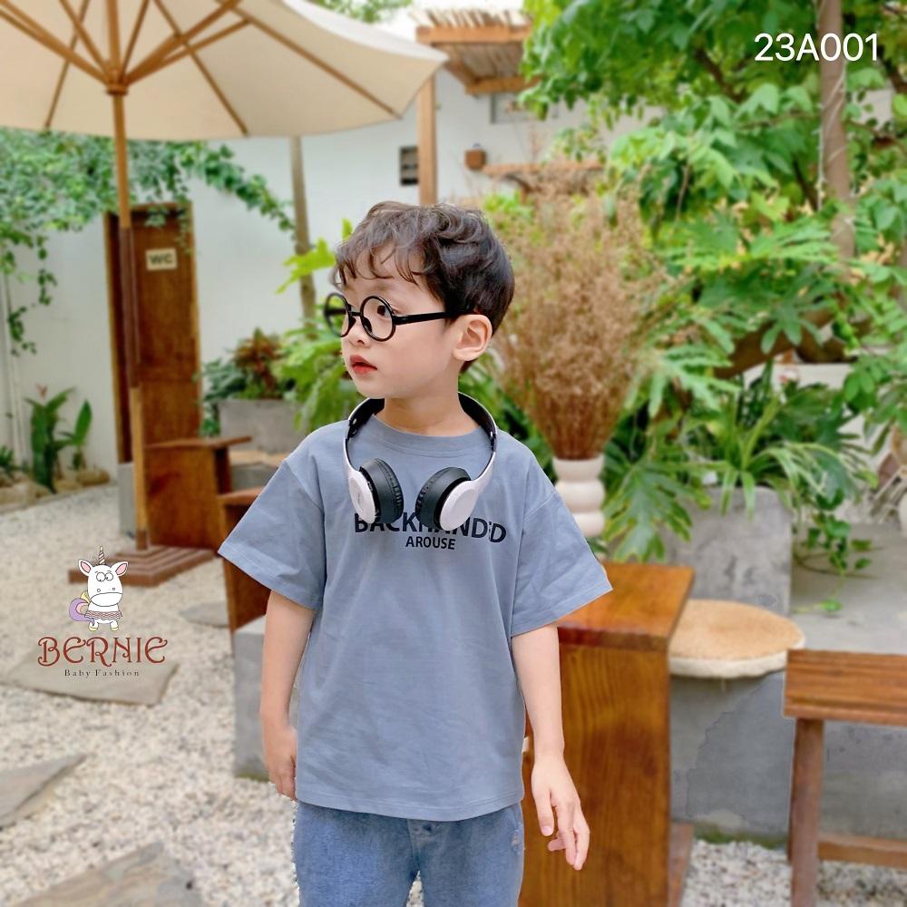 Áo thun ngắn tay BERNIE áo phông in chữ phong cách Hàn quốc cho bé trai bé gái từ 9 đến 24kg
