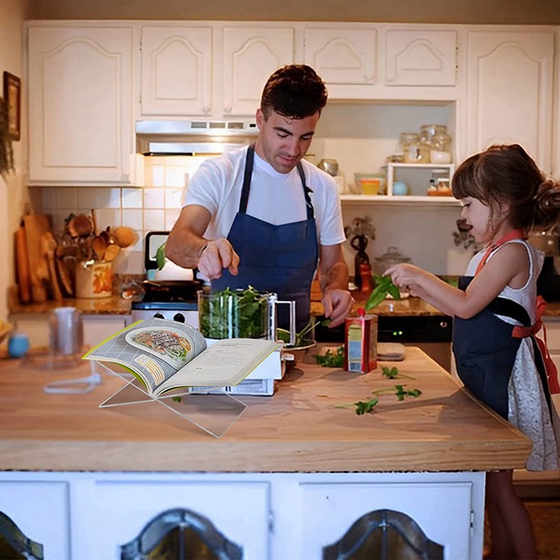 Set 2 Giá Đỡ Sách Bằng Acrylic Trong Suốt Dùng Trưng Bày Và Đọc Sách