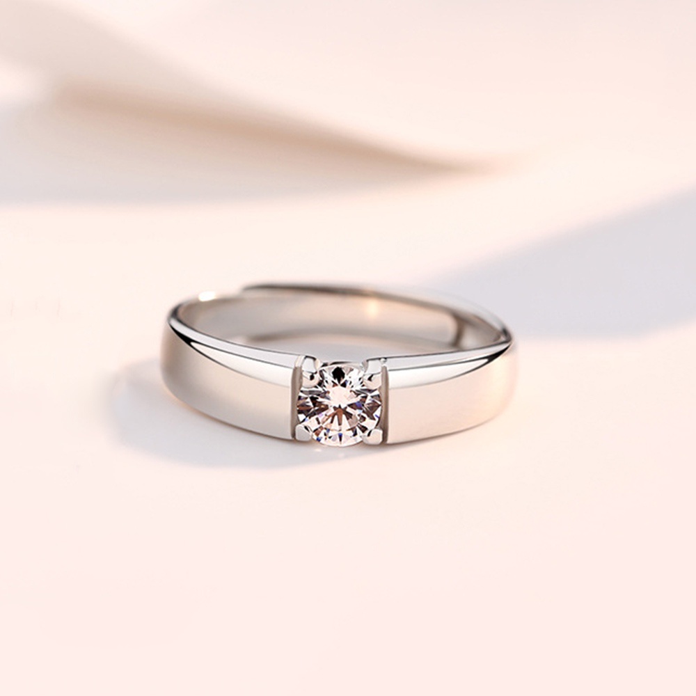 Nhẫn Thép Titan S925 Đính Đá Zircon Thời Trang Cho Nam