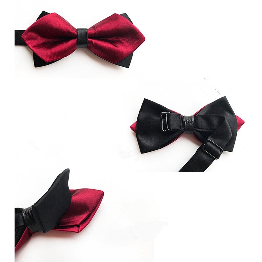 Cà vạt nơ EFAN họa tiết cách điệu màu vàng/ đỏ dành cho chú rể trong đám cưới