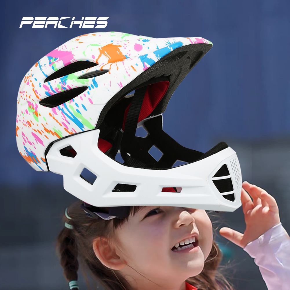 Mới Mũ bảo hiểm xe đạp trẻ em Full Face Thể thao trẻ em Trẻ em đi xe máy Trượt ván Mũ bảo hiểm trượt patin Thiết bị xe đạp có thể tháo rời [TOP]