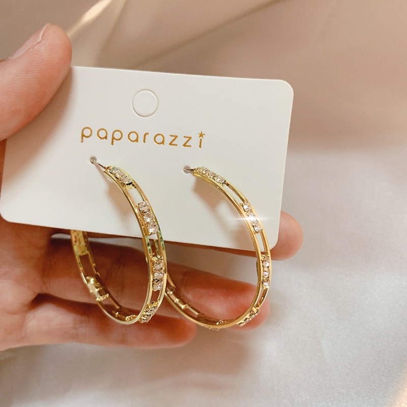 Khuyên Tai Tròn Lớn Đính Đá Sang Trọng JP5