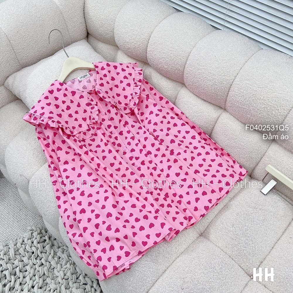 Áo kiểu babydoll họa tiết cổ bèo tay dài hàng QC