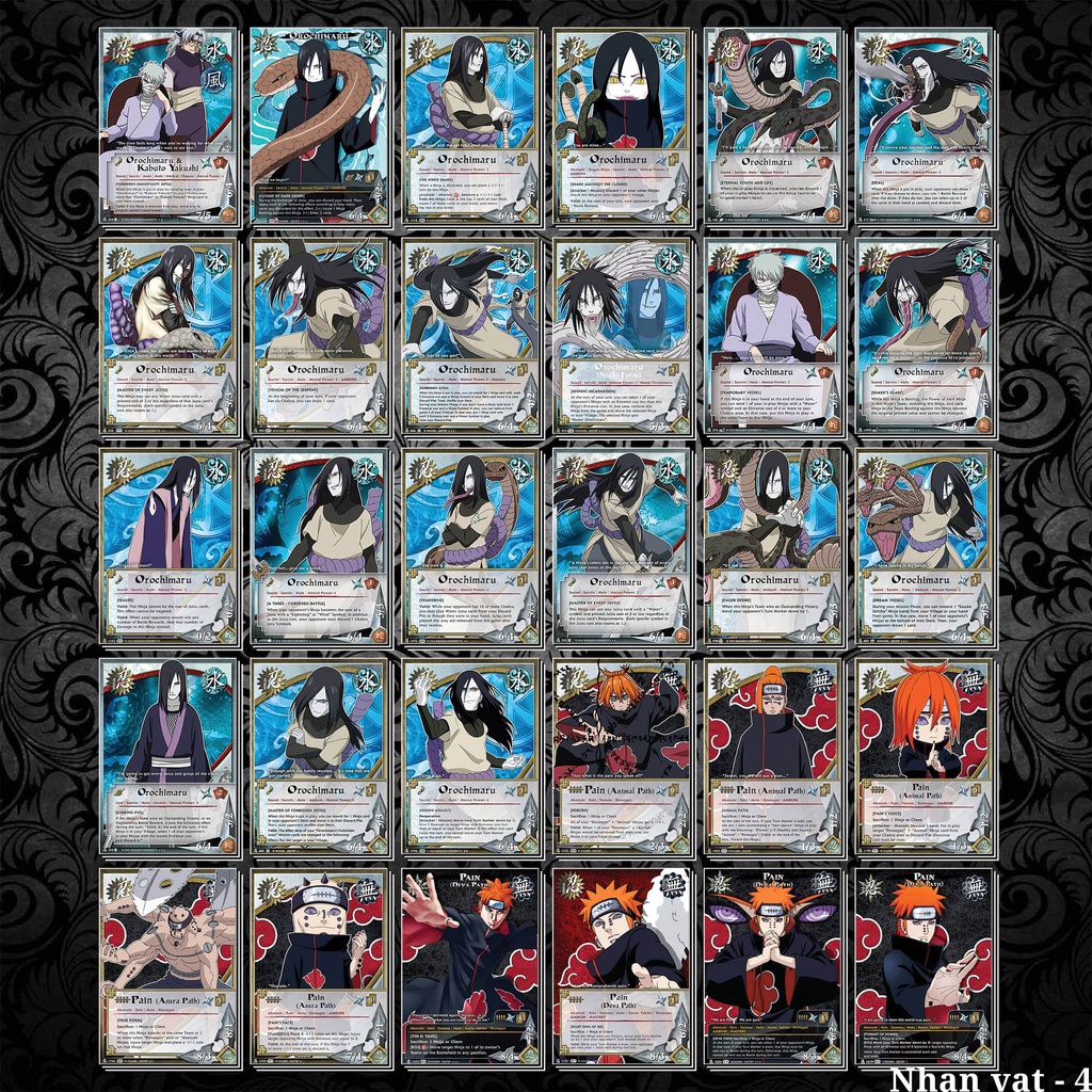 Thẻ Bài nhân vật Naruto CCG - Phần 4 - 6.3 x 9cm