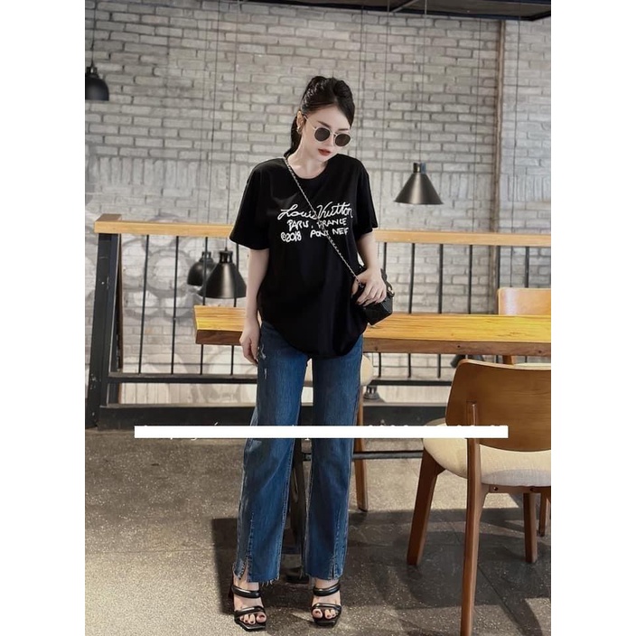 Áo phông LVT 2 màu đen trắng nữ