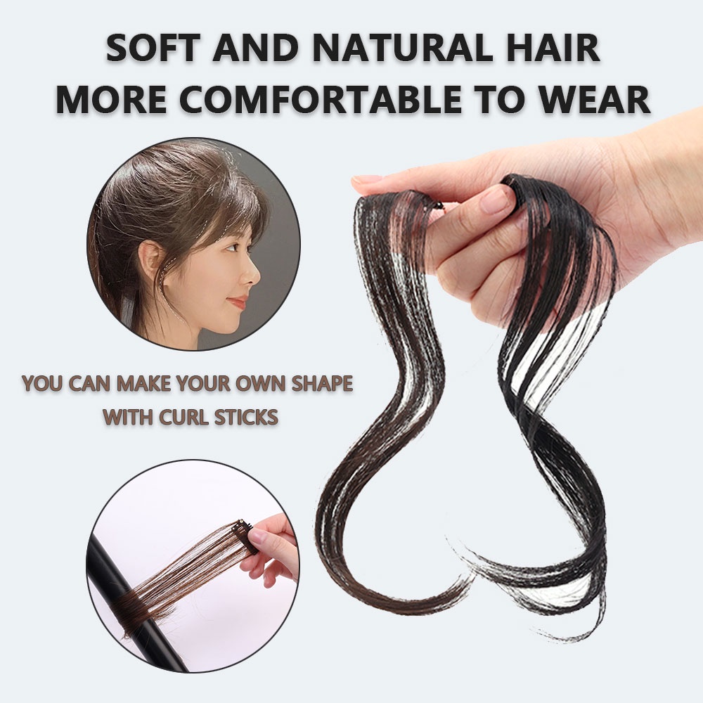 Bộ Tóc Giả Bằng Lụa Chịu Nhiệt Độ Cao Màu Đen Lâu Trôi Kèm Kẹp Giữa Bộ Tóc Giả Và Râu Rồng Vô Hình