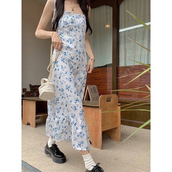 Đầm Maxi Hai Dây Hoạ Tiết Hoa Xinh Xắn oder.tram0506