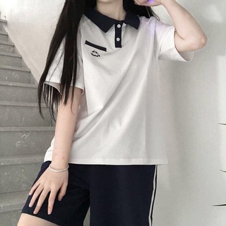 Set bộ thể thao polo chạy sọc hình thêu xịn sò Chất cotton co giãn