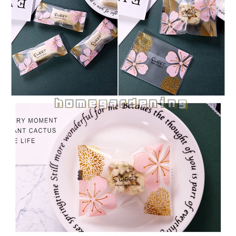 Set 100 / 200 Túi Đựng Kẹo Mềm Mại Phong Cách Trung Hoa