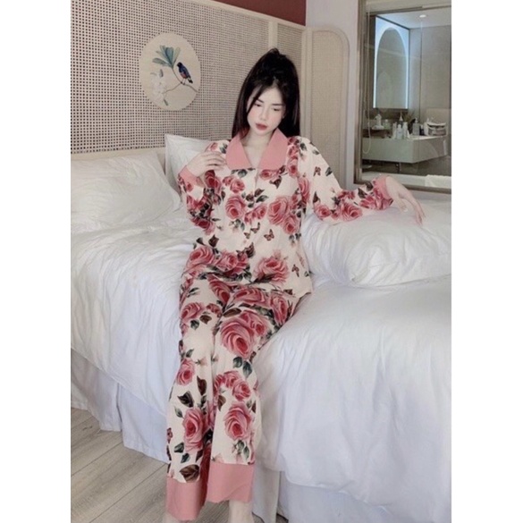 Bộ Pyjama thu đông cổ sen tay dài chất liệu Kate Thái cao cấp, hàng loại 1 mềm mại,không xù nhiều mẫu