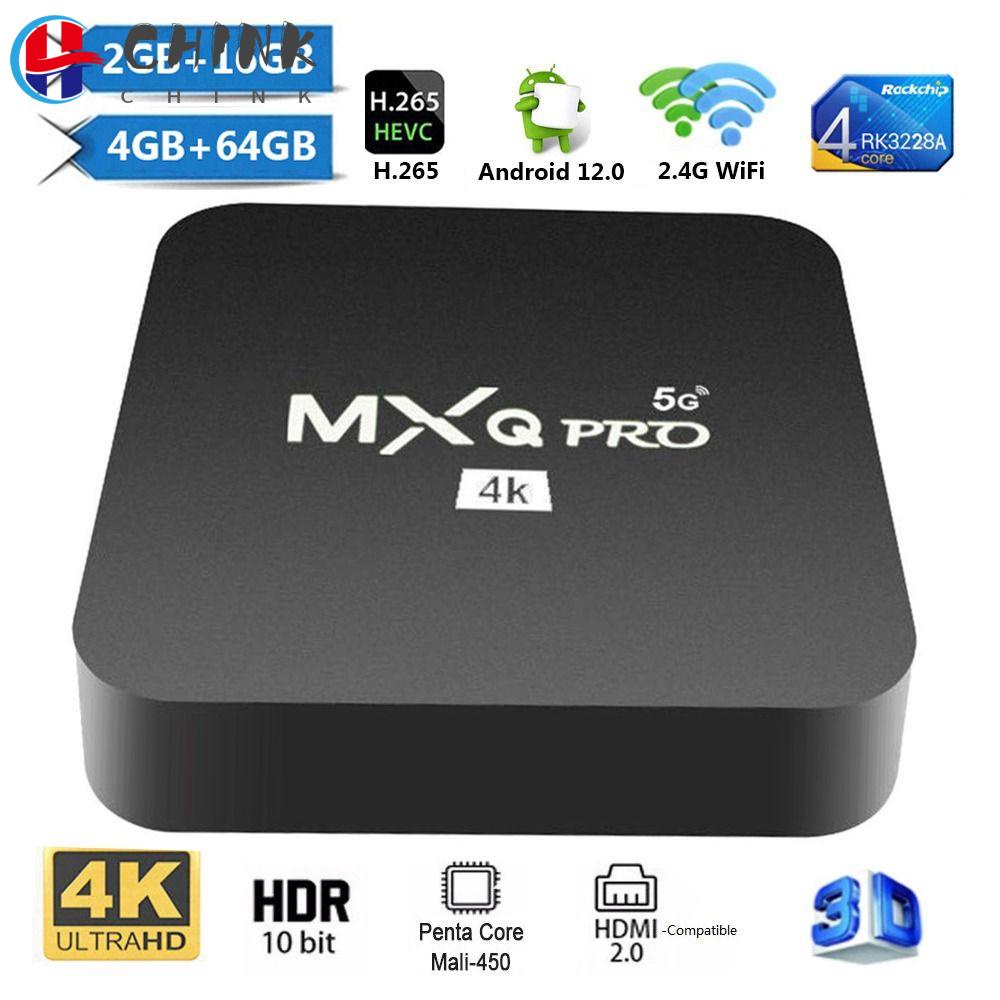 CHINK MXQ PRO Smart TV Box Rockchip RK3228 Quad Core Set Top Box 4K HDR Android 12 4GB 64GB 2.4G WiFi