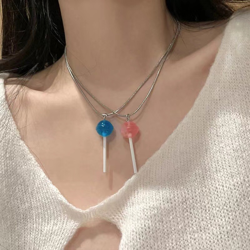 Vòng cổ Mặt Hình Kẹo Mút Dễ Thương Dành Cho Cặp Đôi