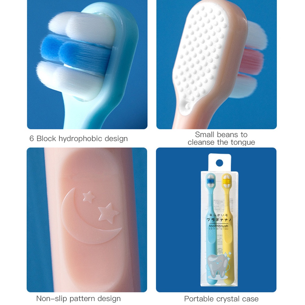 2 Bàn Chải Đánh Răng Lông Siêu Mềm Màu Kẹo Cho Bé