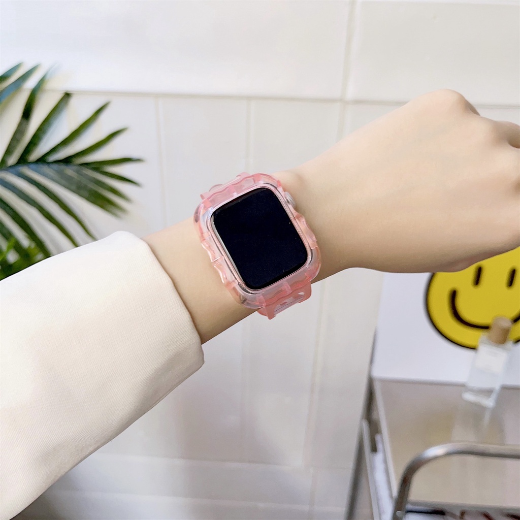 Toàn Bộ Ốp Bảo Vệ Trong Suốt Bằng Cao Su Dành Cho Apple iWatch Series 8 7 6 SE 5 4 3 2 1 41mm 45mm 44mm 42mm 40mm 38mm