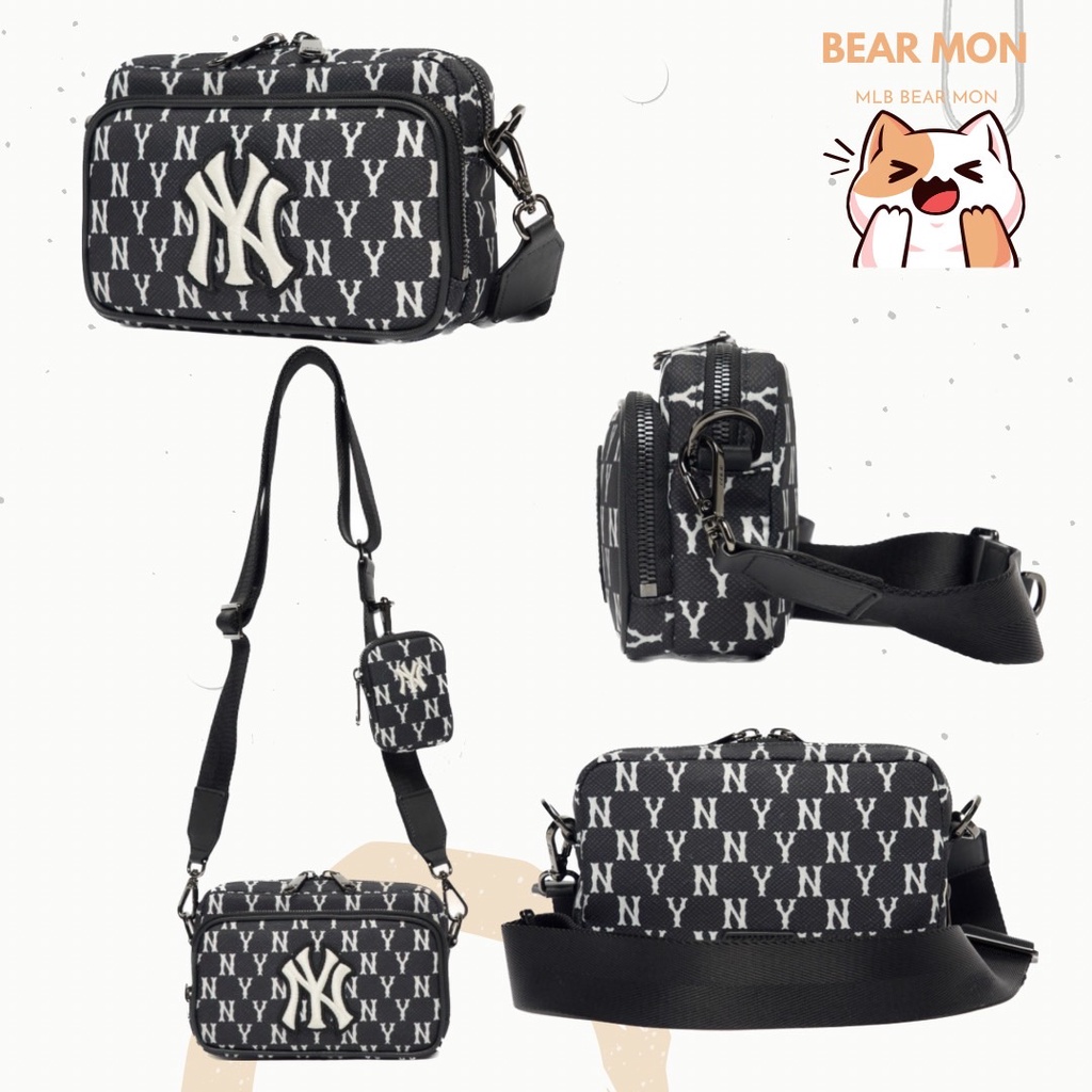 Túi Đeo Chéo MLB Classic Monogram Mini Crossbody Bag Boston Red Sox 3Acrs012N Màu Nâu Đỏ Trắng đen