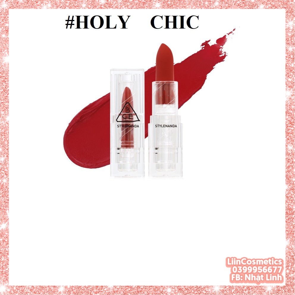Son 3ce vỏ trong #Holy chic (son 3CE CLEAR LAYER EDITION)