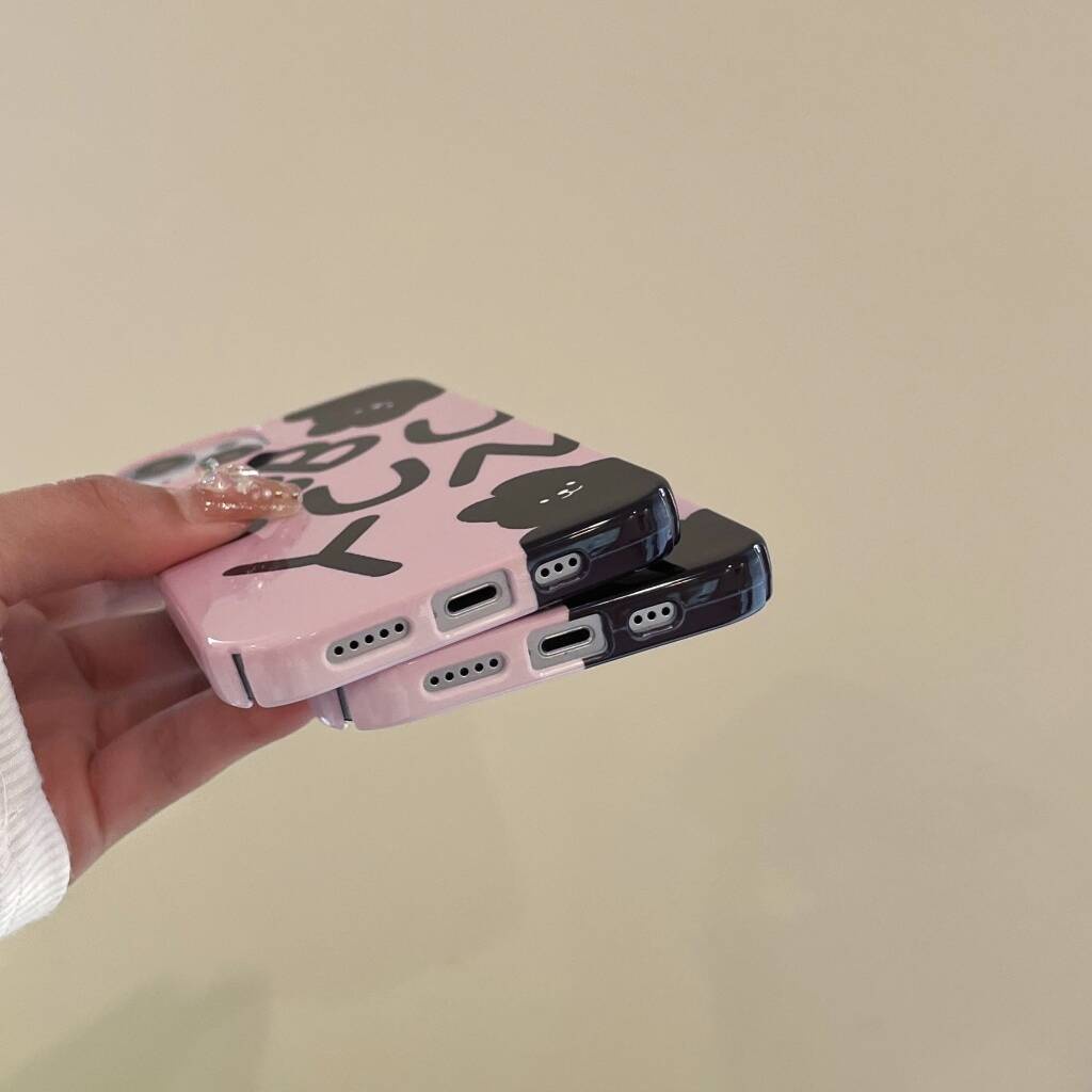 Ốp Điện Thoại Cứng Hình Thỏ Đen Cho iPhone 11 11ProMax 12 12Pro 12ProMax 13 13Pro 13ProMax 14 14Pro 14Plus 14ProMax