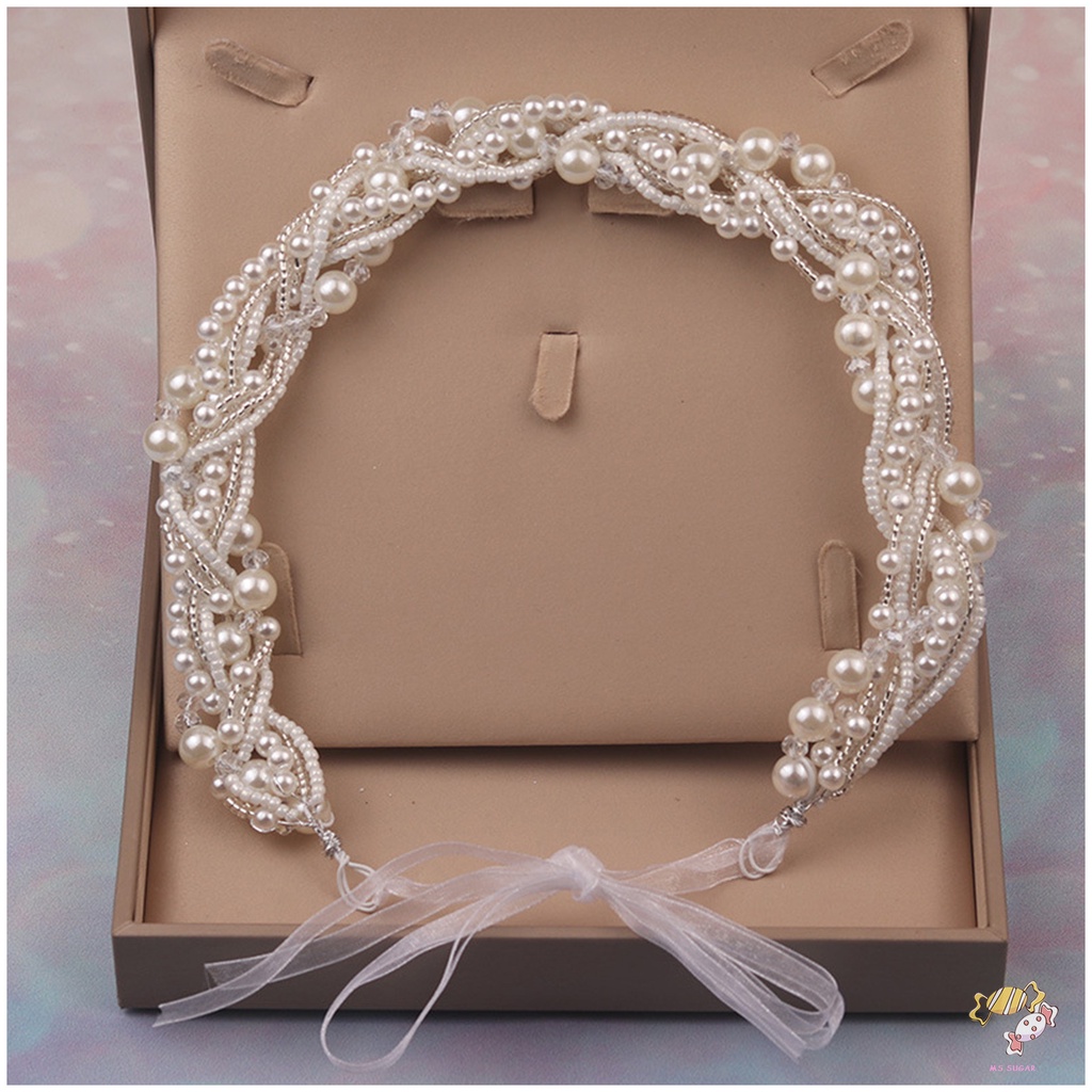 YADORNOS Băng Đô Cài Tóc Đính Ngọc Trai Dành Cho Cô Dâu