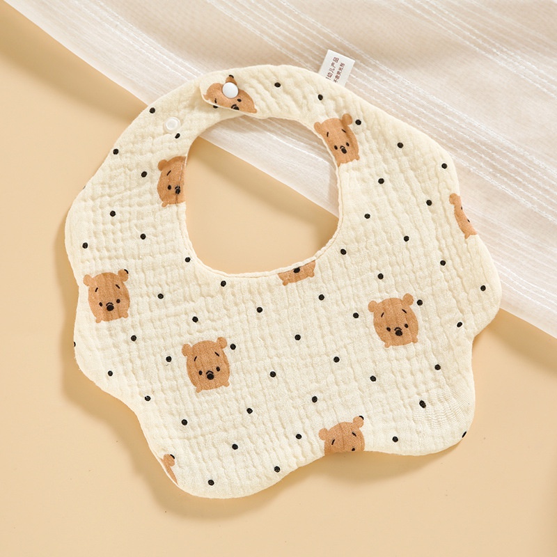 Yếm Ăn Cotton 6 Lớp Mềm Mại Hình Cánh Hoa Dành Cho Bé Sơ Sinh 2023
