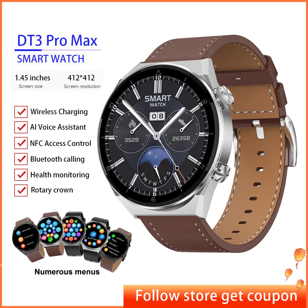 Đồng Hồ Thông Minh DT3 Pro Max Màn Hình HD 1.45 Inch HD Phong Cách Thể Thao Cho Nam Và Nữ