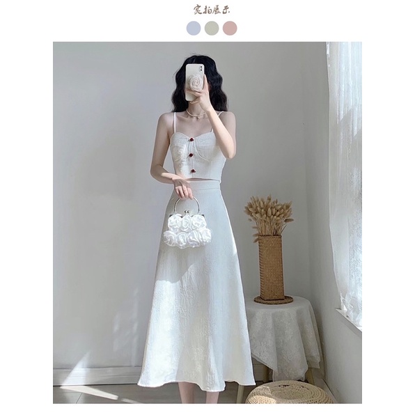 SET ÁO HAI DÂY CROPTOP VÀ CHÂN VÁY RỜI