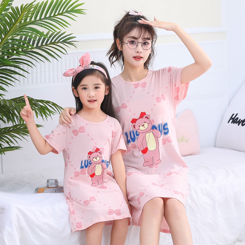 (MớI) Đầm Ngủ Gia ĐìNh DàNh Cho Mẹ Và Bé (1 Size 100-180)