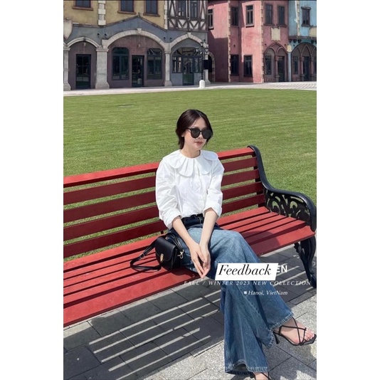 Áo sơ mi trắng cổ sen ❌ Hàng QC loại 1
