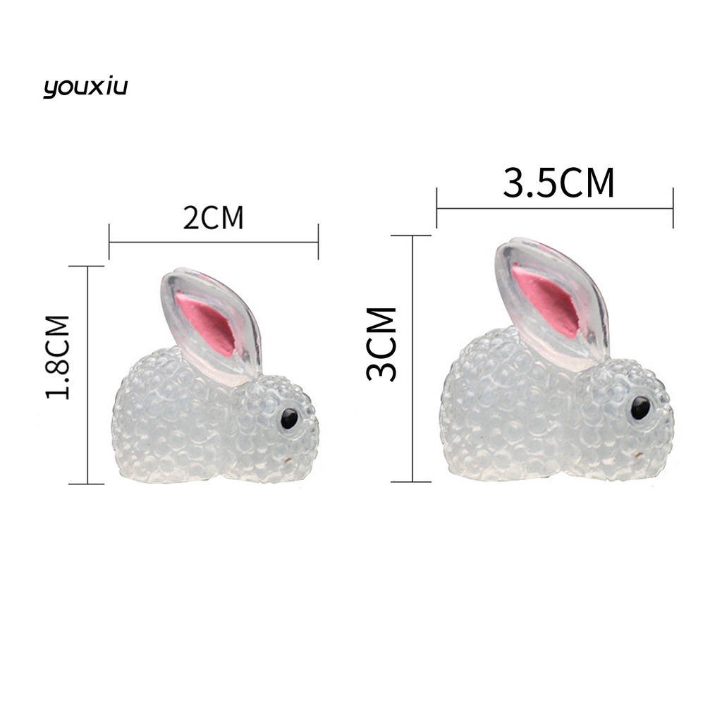 Tượng Thỏ Mini Bằng Nhựa Resin Phát Sáng Trong Đêm Dễ Thương Trang Trí Xe Hơi