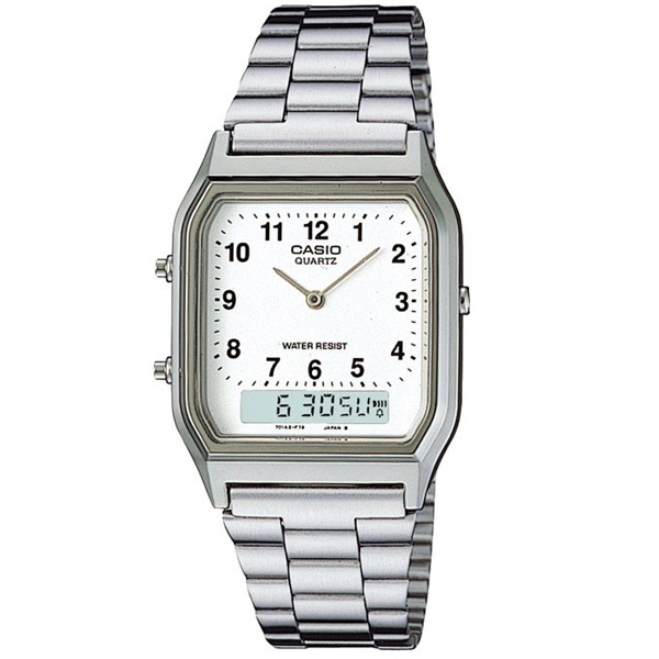 ĐỒNG HỒ ĐIỆN TỬ UNISEX CASIO AQ-230A-7BHDF - Vỏ Thép không gỉ - Máy Pin (Japan movement) - Pin 1,5 năm