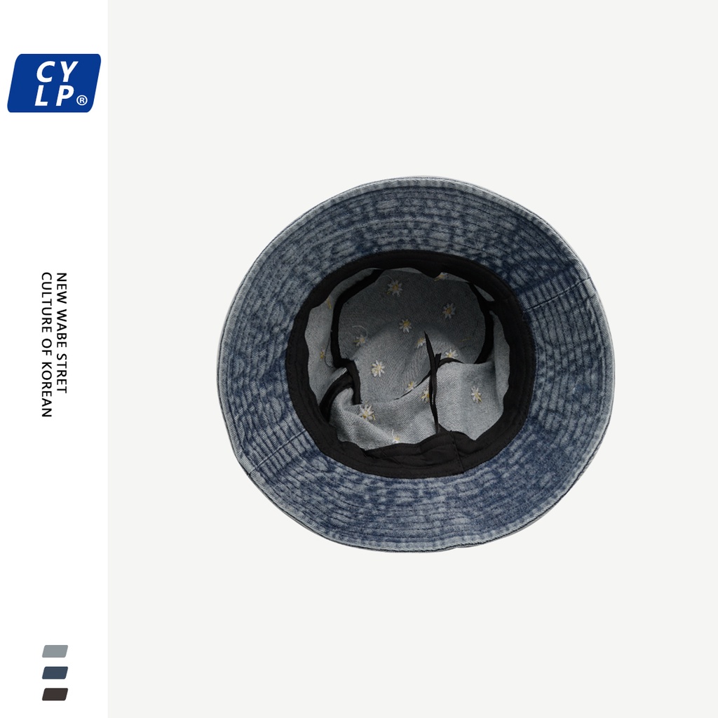 Nón Tai Bèo Denim Họa Tiết Hoa Cúc Thêu Phong Cách Hàn Quốc Thời Trang Xuân Hè Dành Cho Nữ