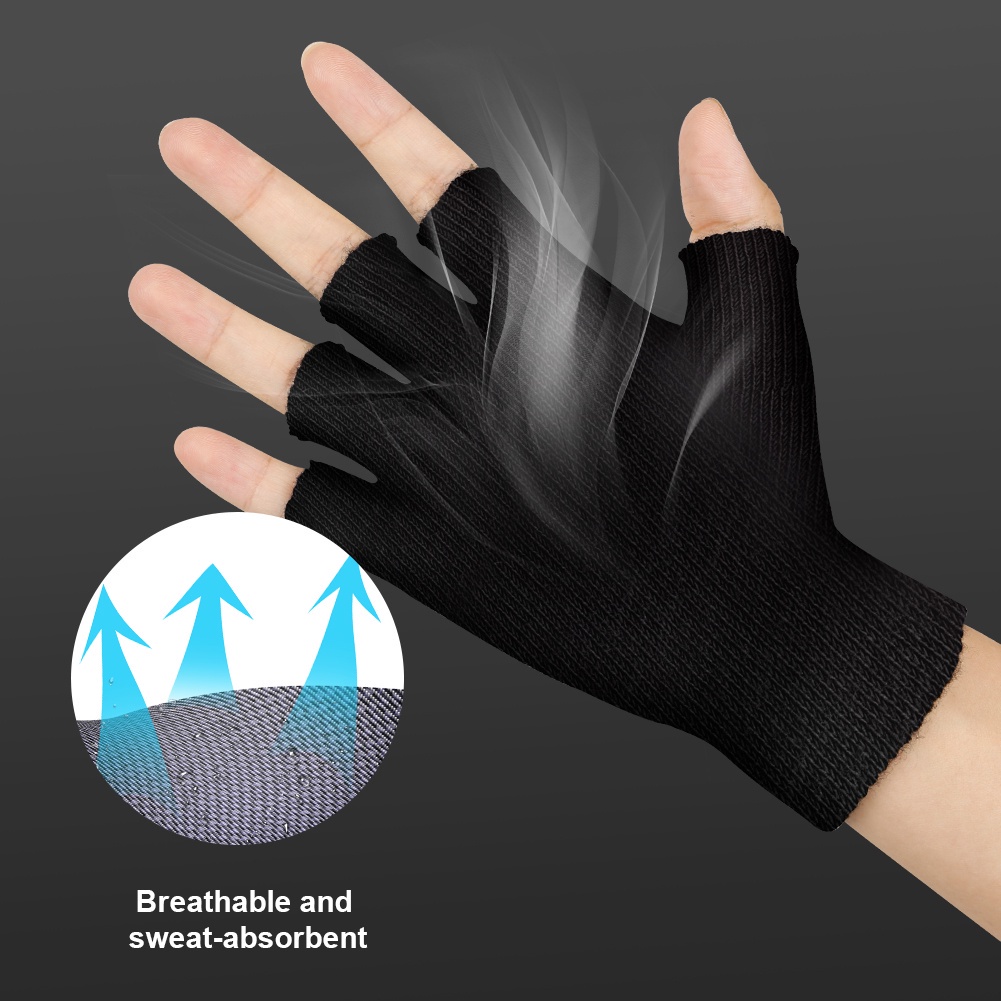 [Bán Chạy] Găng Tay Dệt Kim Hở Ngón Giữ Ấm / Đạo Cụ Hóa Trang Ngày Halloween Hình Đầu Lâu Dạ Quang Cho Nam Và Nữ