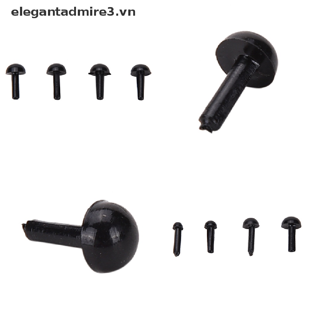 Bộ 100 Mắt Nhựa Màu Đen Kích Thước 4 Kích Cỡ Dùng Cho Búp Bê / Gấu / Búp Bê DIY