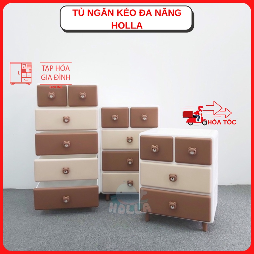 Tủ ngăn kéo đa năng gấu thỏ holla phân phối chính hãng bền đẹp cho bé