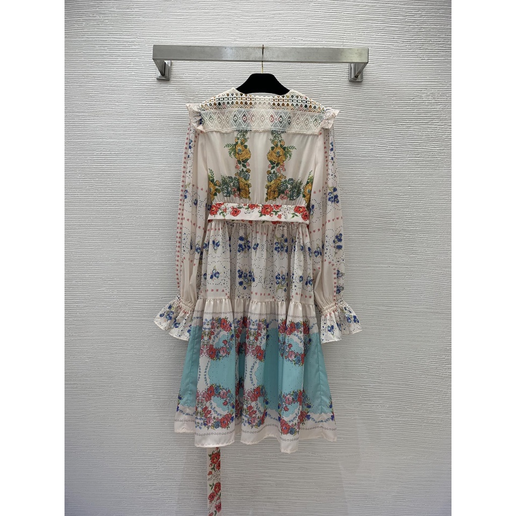 Váy xòe hoa nữ thời trang cao cấp Zimmermann phong cách nữ tính, điệu đà