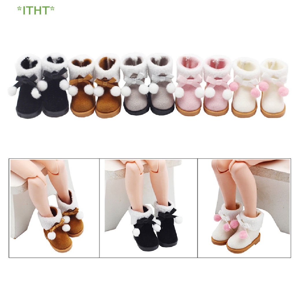 Giày Boot Đi Tuyết Mùa Đông Cho Búp Bê Bjd 1 / 8 3.2 * 1.6CM