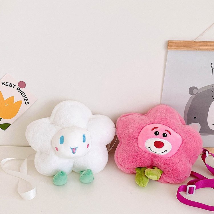 Sanrio gấu dâu Lotso Túi Xách Đeo Vai Sức Chứa Lớn Họa Tiết Hoa Hoạt Hình Thời Trang
