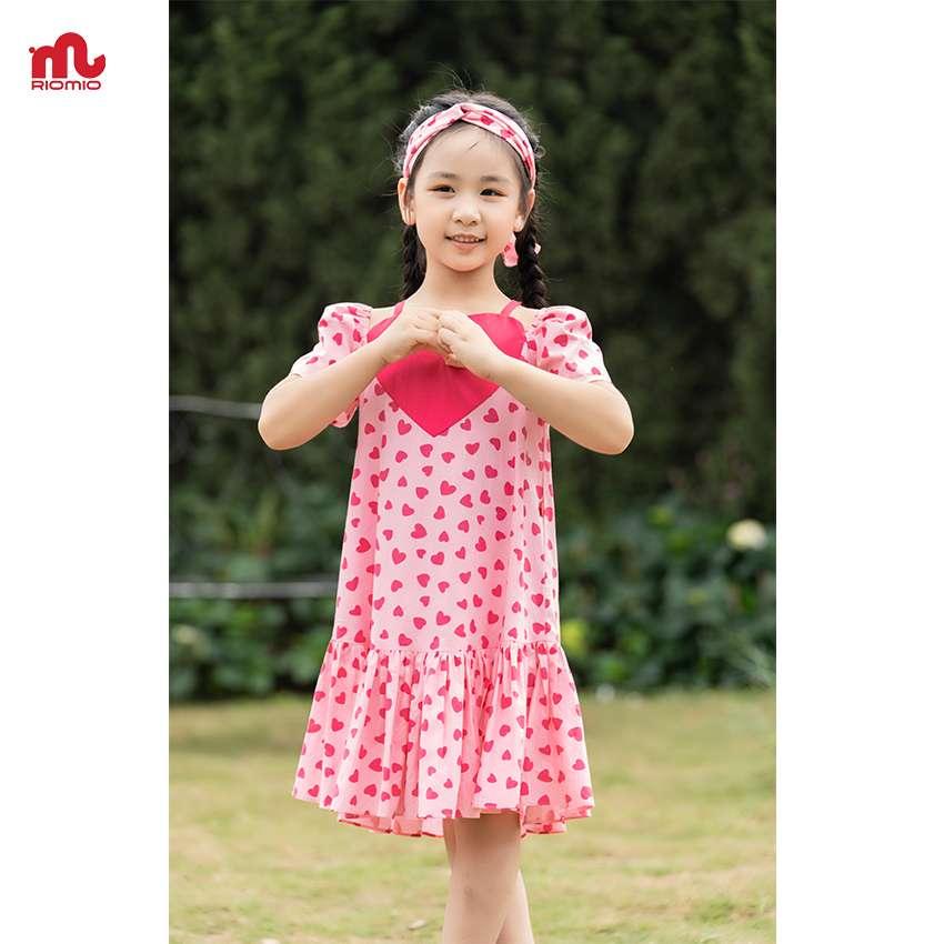 Váy thô tim Riomio size 3-8 tuổi (15-30kg) đẹp chất liệu mềm nhẹ cho bé đi chơi dã ngoại mùa hè - RV528