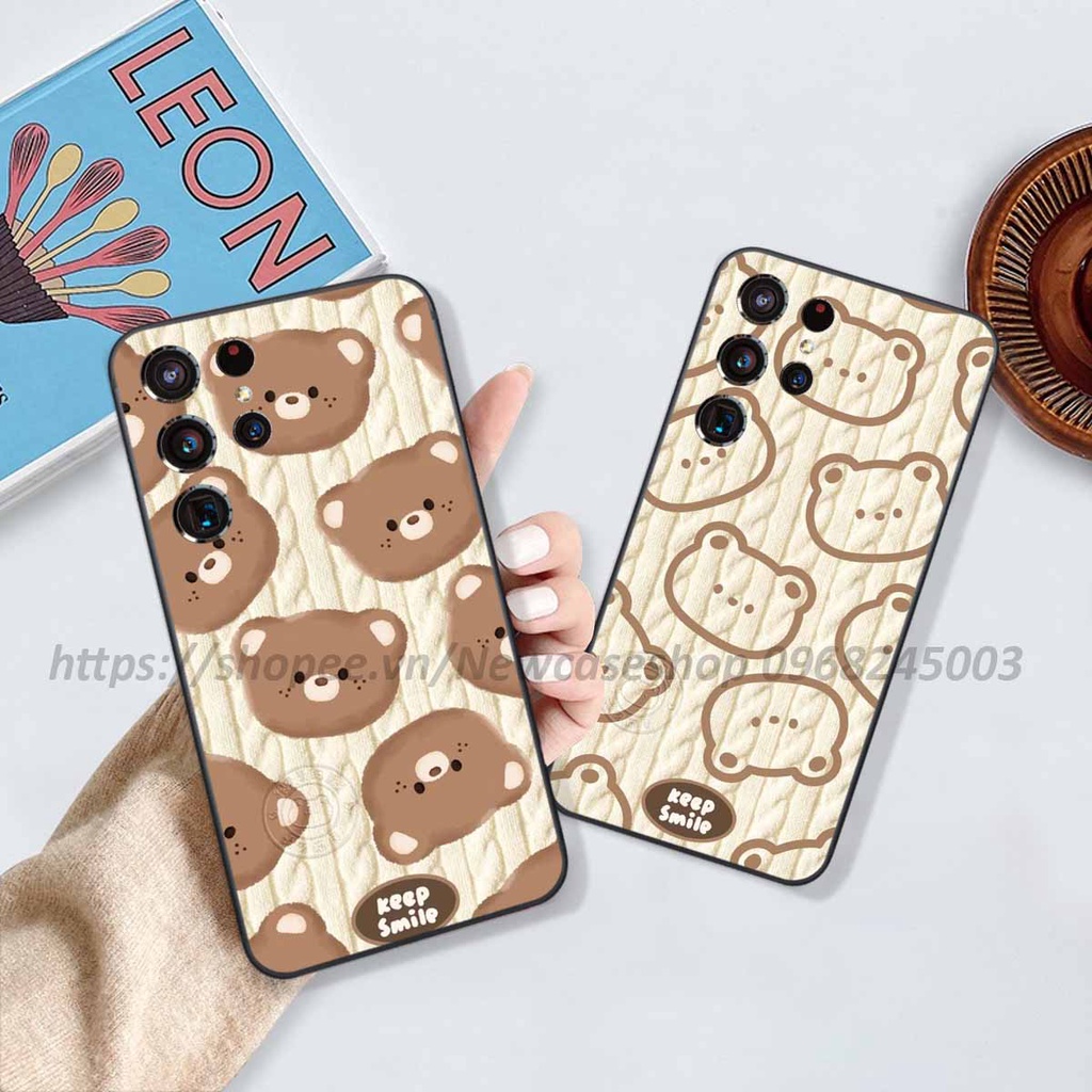 Ốp lưng Samsung S23 / S23 Plus / S23 Ultra / S23 Fe in hình họa tiết len Bear Cute