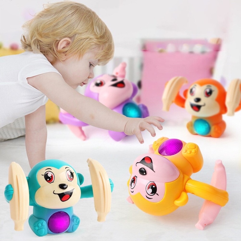 Đồ chơi con khỉ nhào lộn giải trí cho bé,chó con phát nhạc vui nhộn