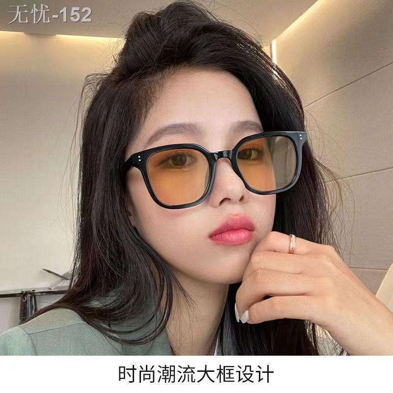 Kính râm cận thị nâu GM gọng đen cho nam nữ cùng kiểu lưới chống tia cực tím cổ điển màu đỏ phân có độ
