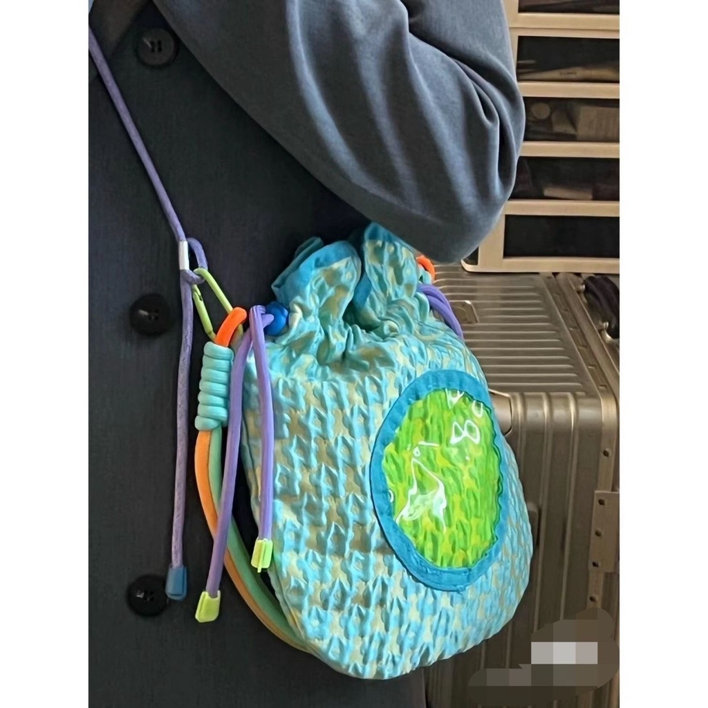 Túi Đeo Chéo Dây Rút Mini Màu Sắc Thời Trang Hàn Quốc Cho Nữ