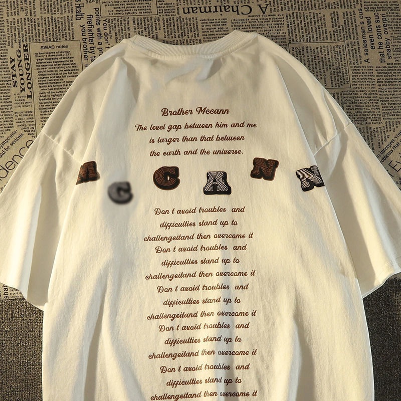 COZOK Áo Thun Ngắn Tay Dáng Rộng In Họa Tiết vintage Thời Trang