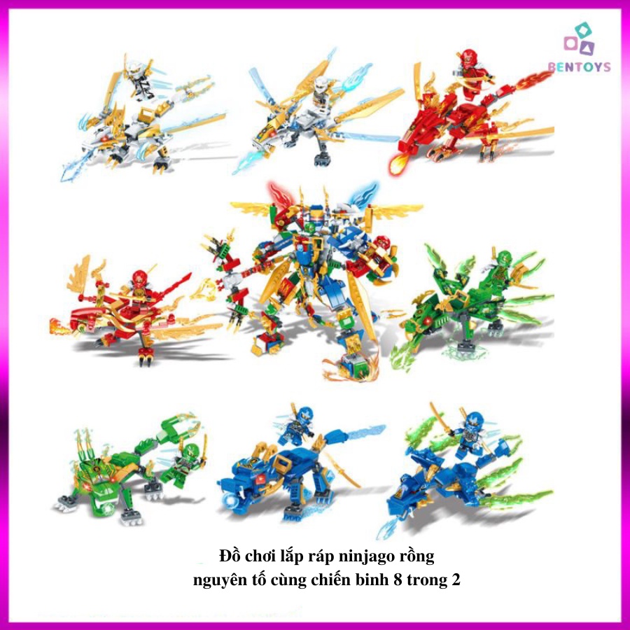 Đồ chơi lắp ráp ninjago rồng mã A8102 8 trong 1 bé thông minh sáng tạo BENTOYS