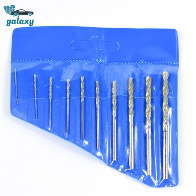 Galaxy Set 10 Mũi Khoan Xoắn Tốc Độ Cao HSS 0.8-4.0mm Dùng Khoan Kính / Gạch Men / Vỏ Sò