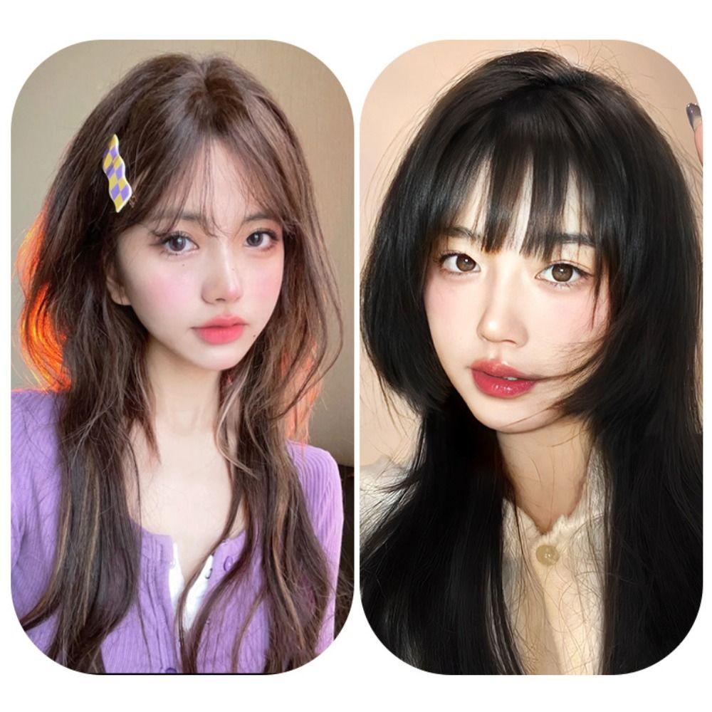 Mocho Tóc Giả Thẳng Dài Màu Nâu Bằng Sợi Tổng Hợp Cách Nhiệt Tự Nhiên Tăng Cường Sức Mạnh Mặc Hàng Ngày Cho Nữ