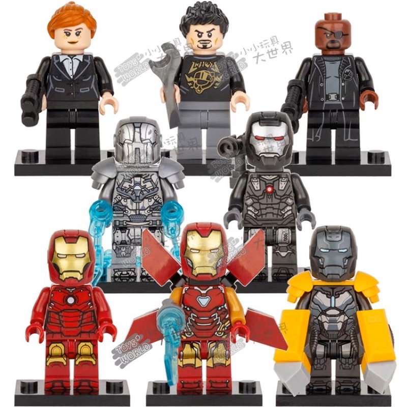 Đồ chơi lắp ráp Minifigures Marvel người sắt KM66029 - Mô hình nhân vật Iron Man War machine Whiplash