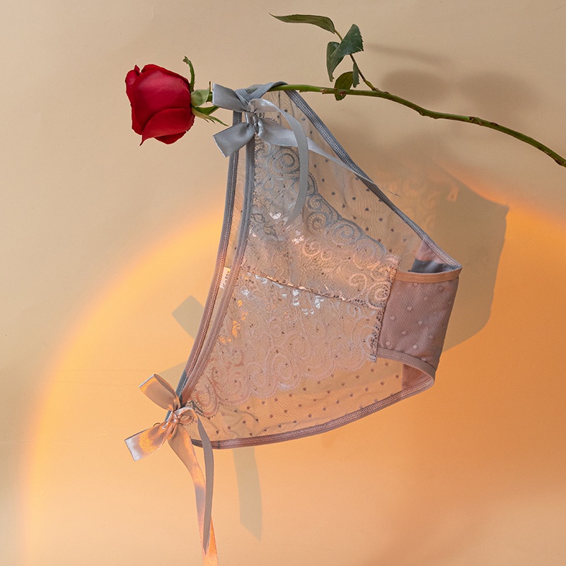 Quần Lót Lưới Ren Rỗng Lưng Thấp Quyến Rũ Cho Nữ