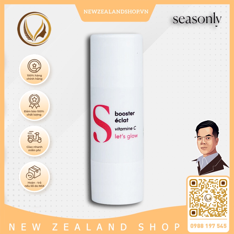 Serum dưỡng trắng da, giảm thâm nám đốm đen Nhập Khẩu Pháp Seasonly Booster Éclat 10ml