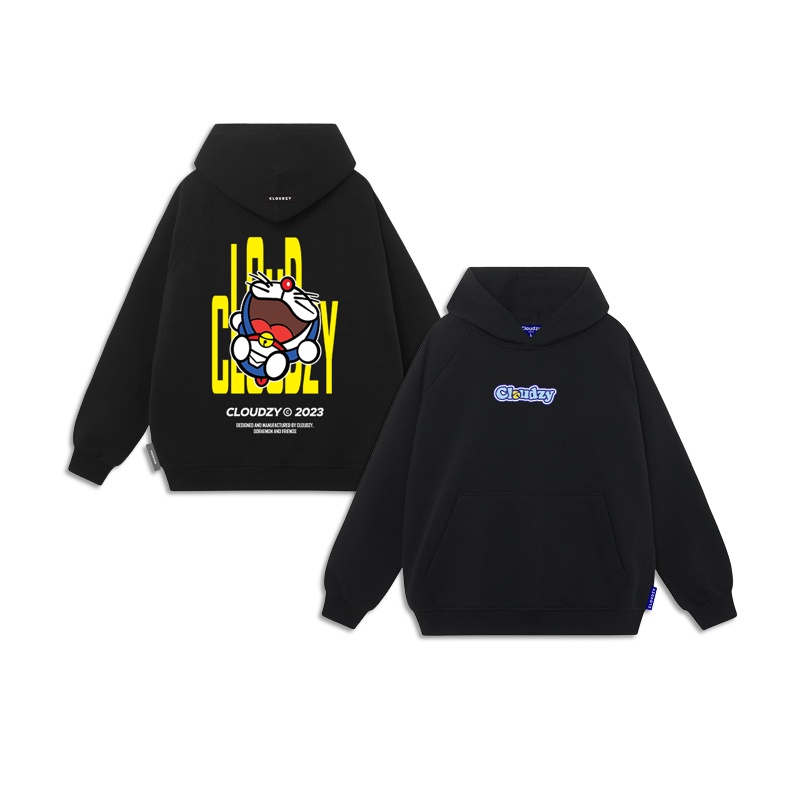 Áo hoodie local brand nam nữ unisex cặp đôi nỉ ngoại cotton form rộng có mũ xám đen dày cute zip CLOUDZY DOREMON